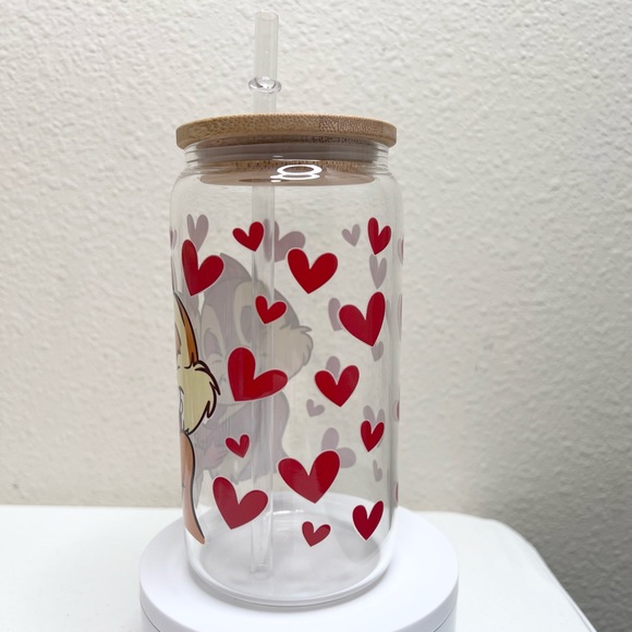 Chip and Dale Handmade Libbey Glass Cup - Picture 3 of 5